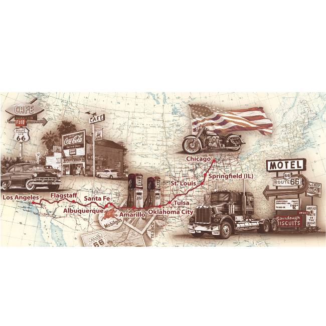 Kunstzinnige Ingelijste Posters: Route 66 Routekaart