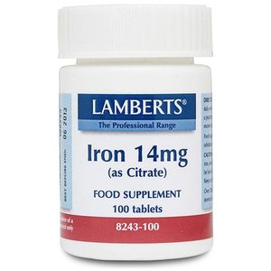 Lamberts Iron Citrate / IJzer Citraat 14 mg 100 tabletten
