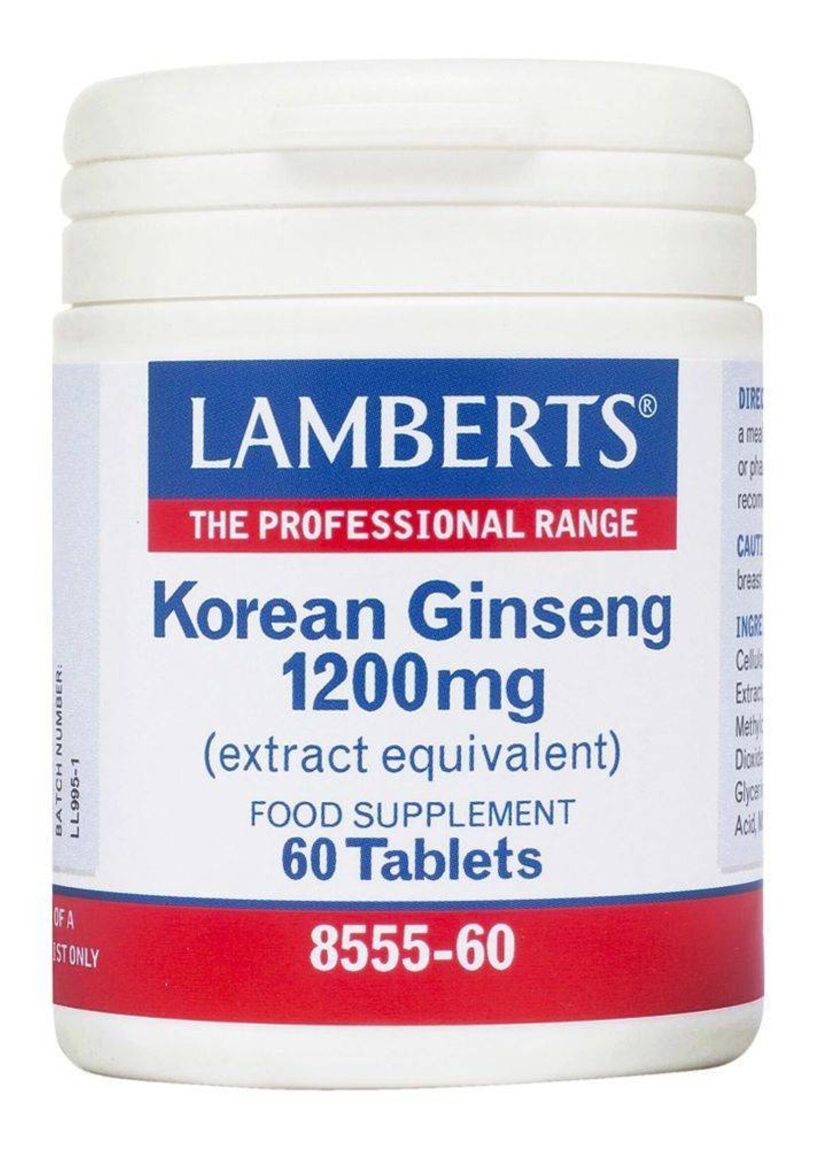 Lamberts Korean Ginseng / Koreaanse Ginseng 60 tabletten