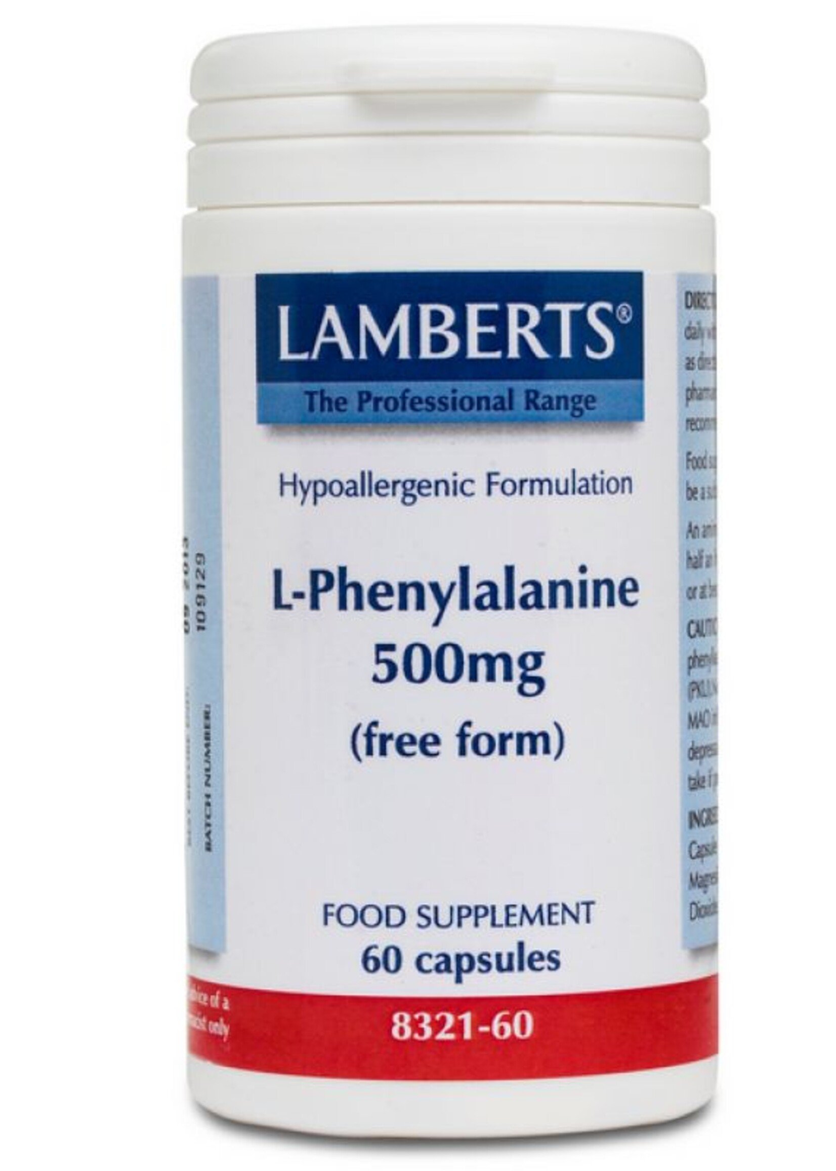Lamberts L-Phenylalanine 500 mg 60 capsules