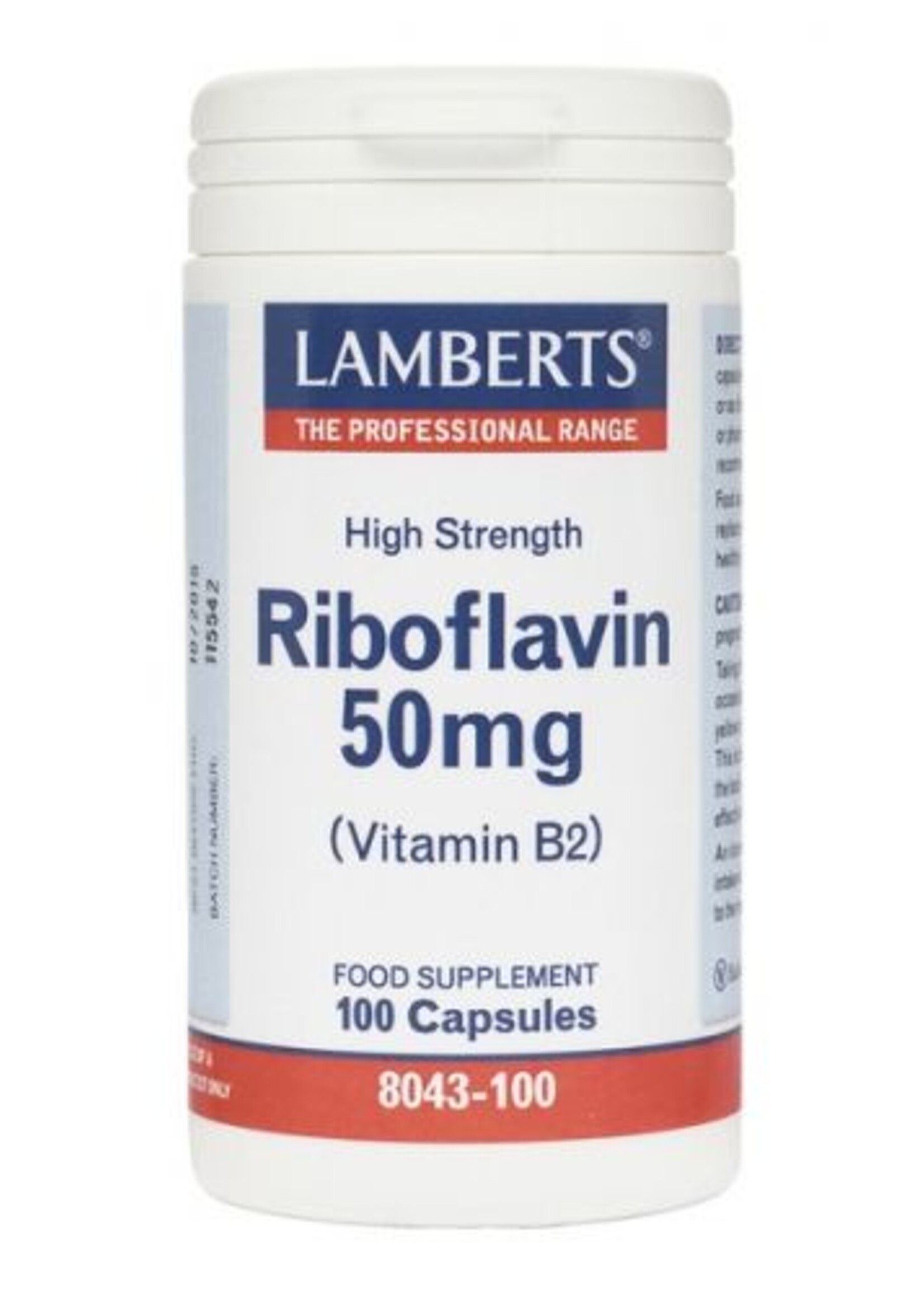 Lamberts Riboflavine (Vitamine B2) 50 mg 100 capsules