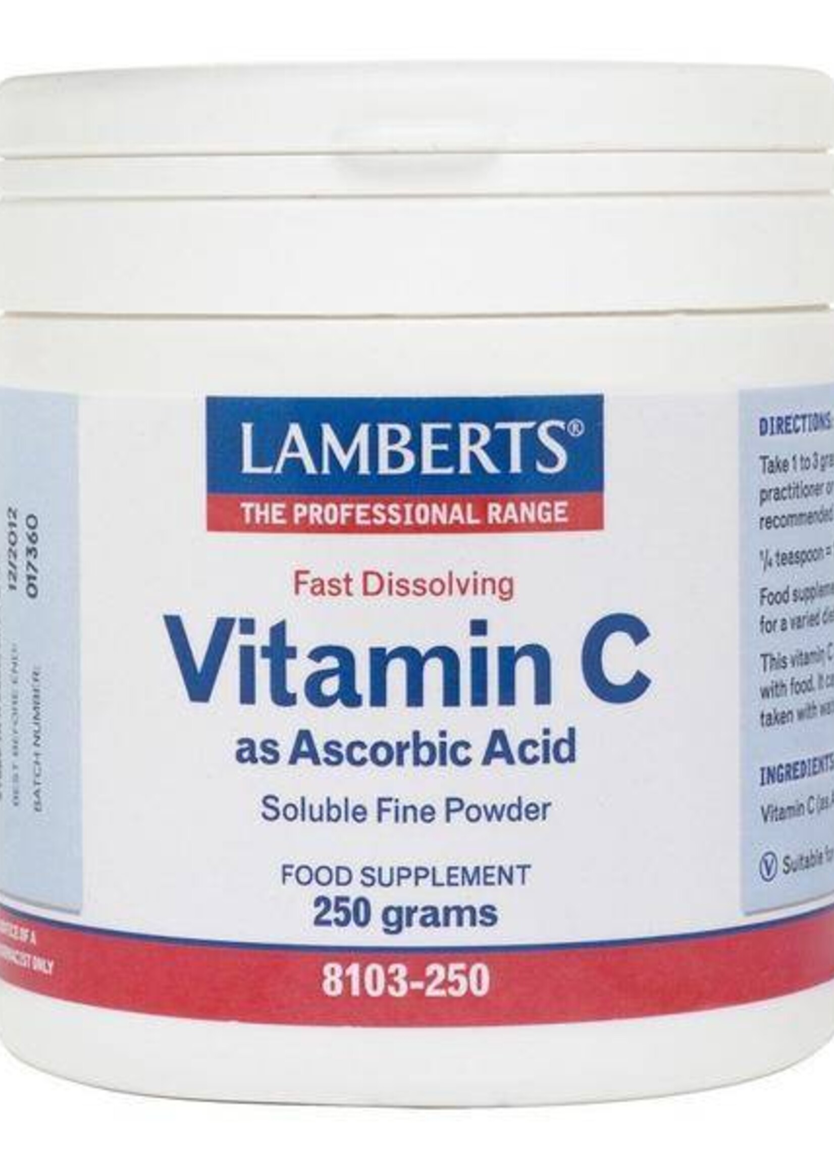 Lamberts Vitamine C Ascorbinezuur 250 gram