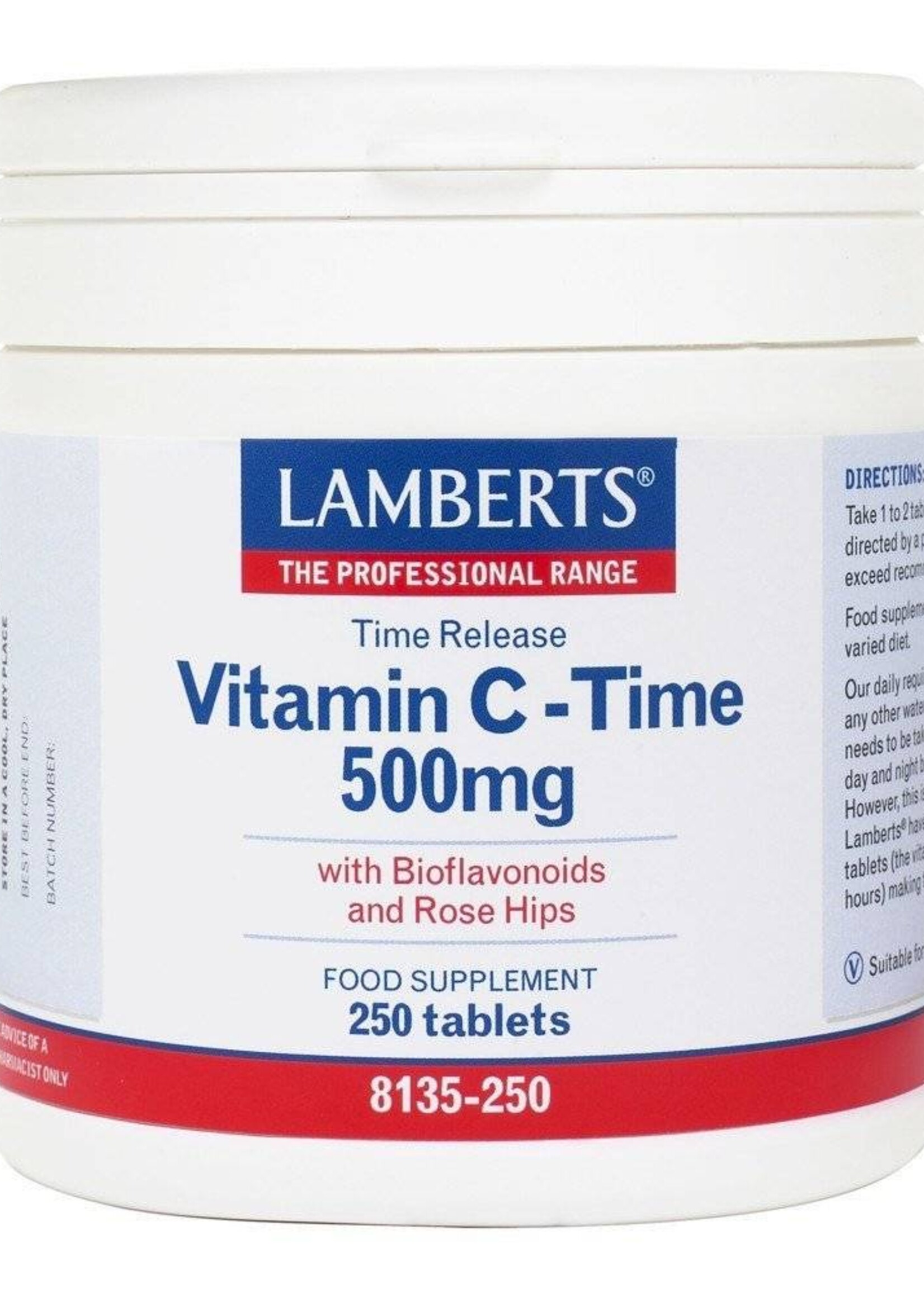 Lamberts Vitamine C 500 Time Released & Bioflavonoiden 250 tabletten