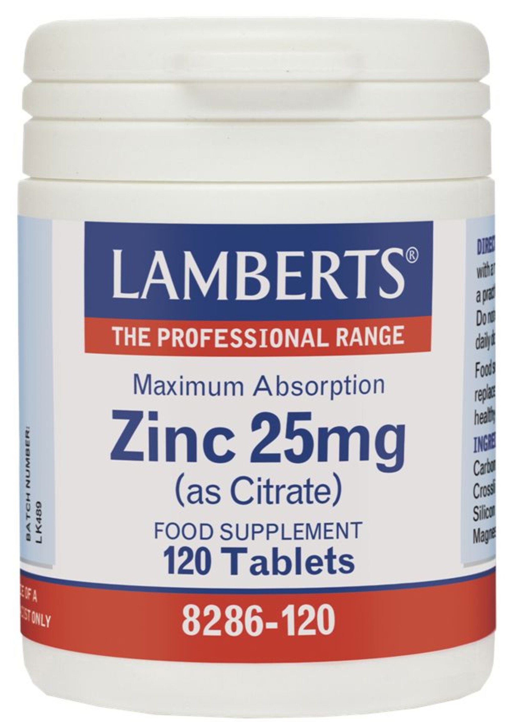 Lamberts Zinc Citrate 25 mg 120 tabletten