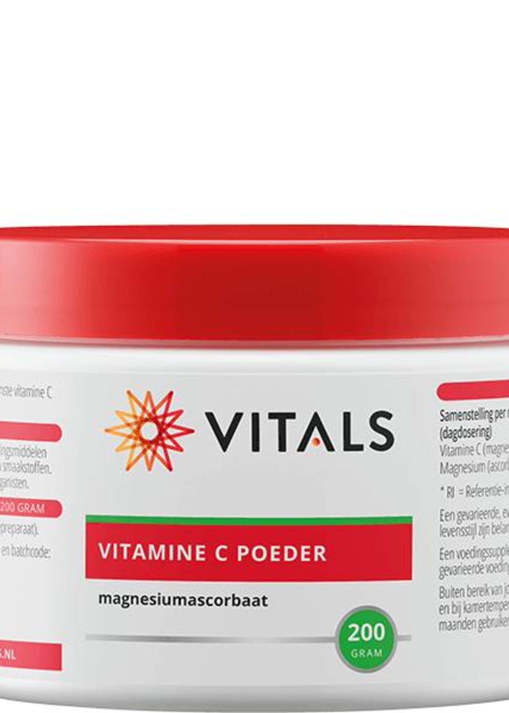Vitals Vitamine C Poeder (magnesiumascorbaat) 200 gram