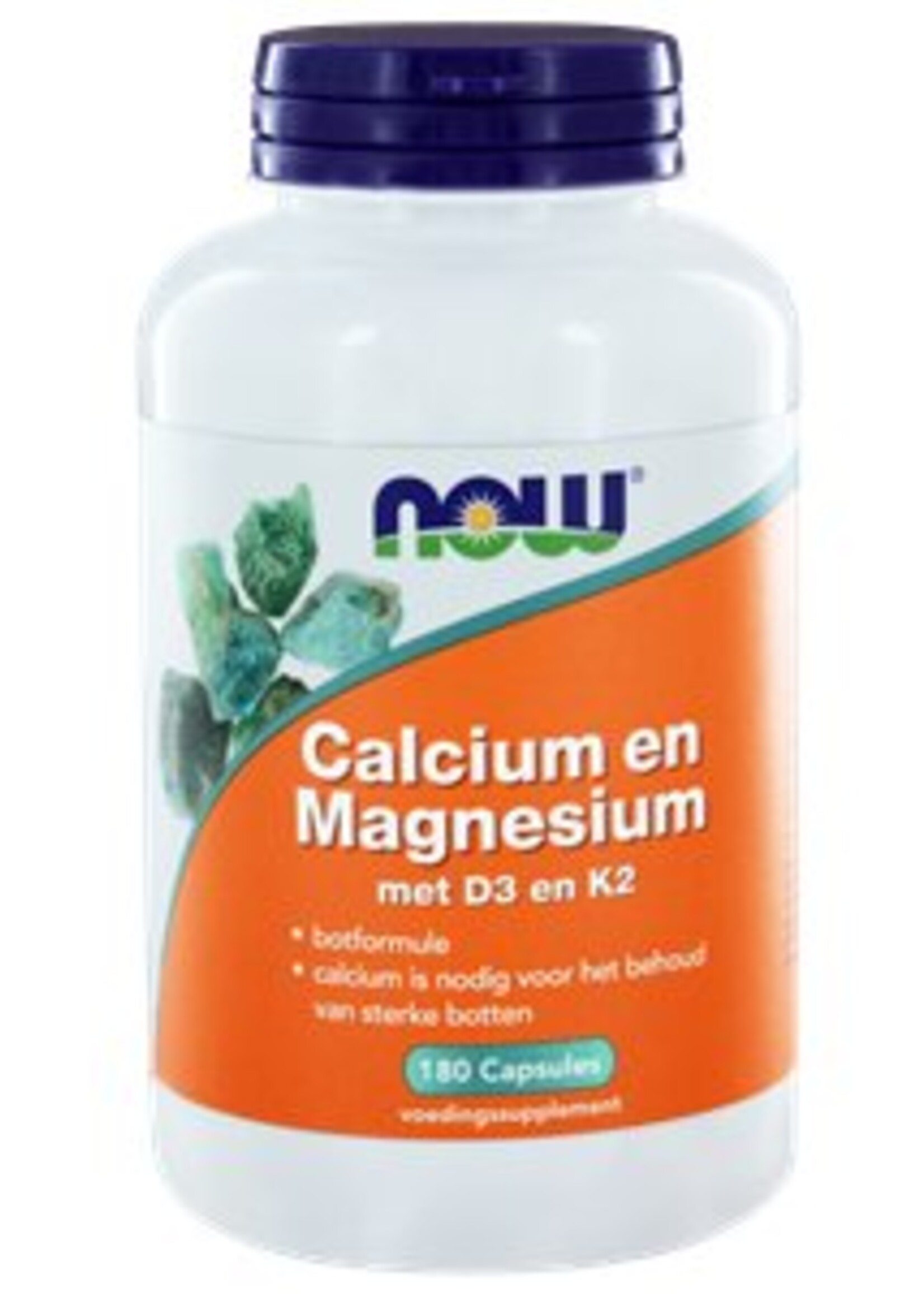NOW Calcium en Magnesium met D3 en K2 180 capsules