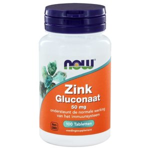 NOW Zink gluconaat 50 mg 100 tabletten