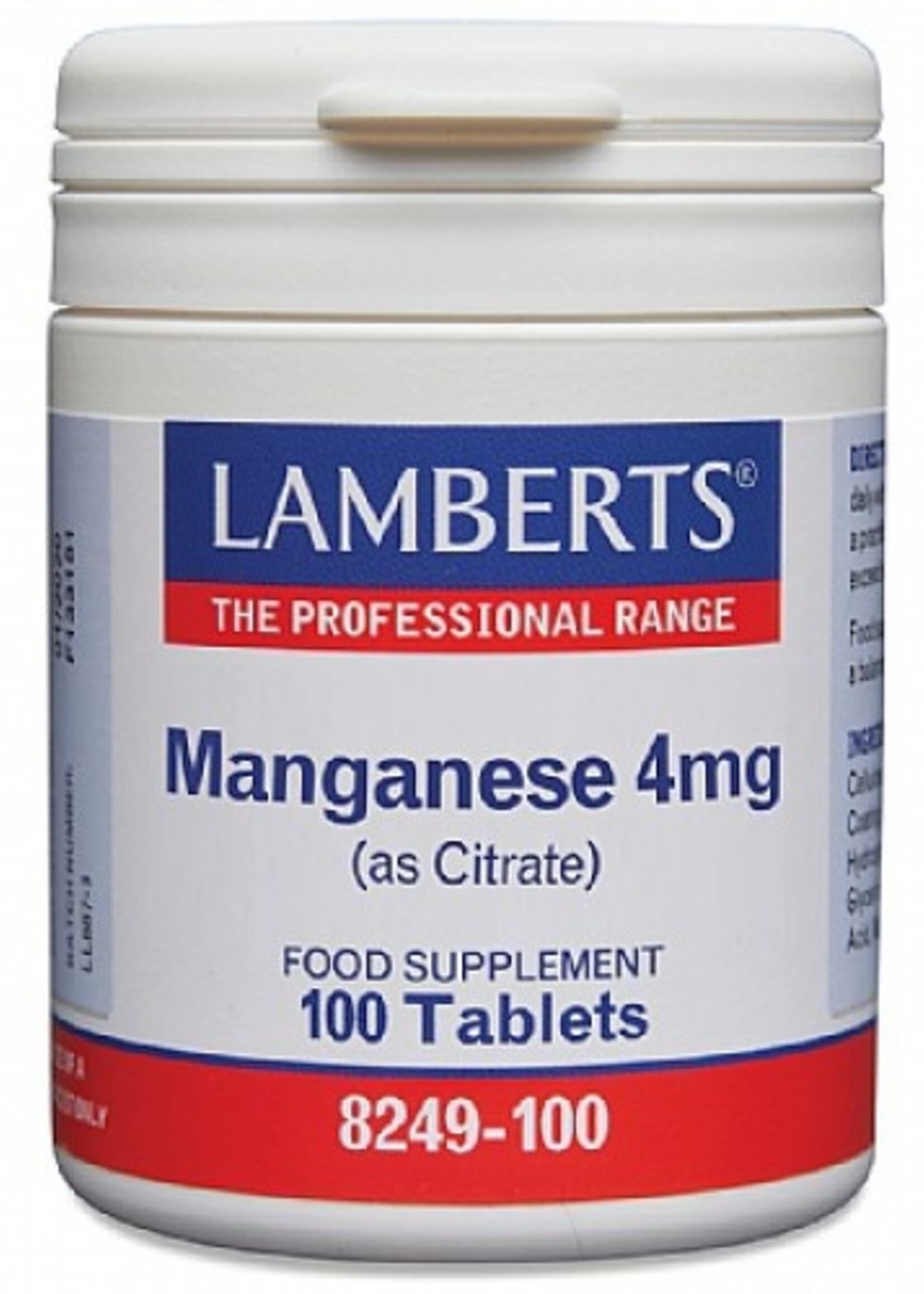 Lamberts Manganese / Mangaan 4 mg 100 tabletten