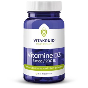 Vitakruid Vitamine D3 5 mcg 240 tabletten