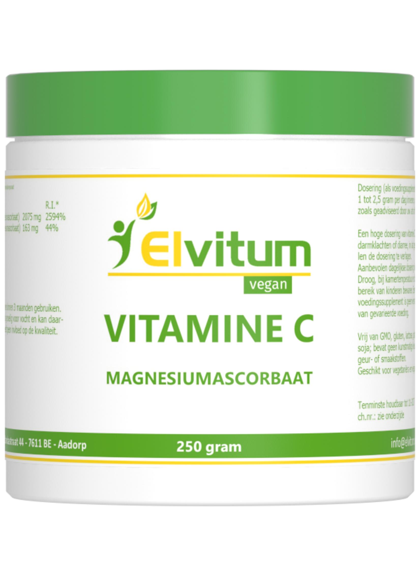 Elvitum Vitamine C Poeder (Magnesiumascorbaat) 250 gram