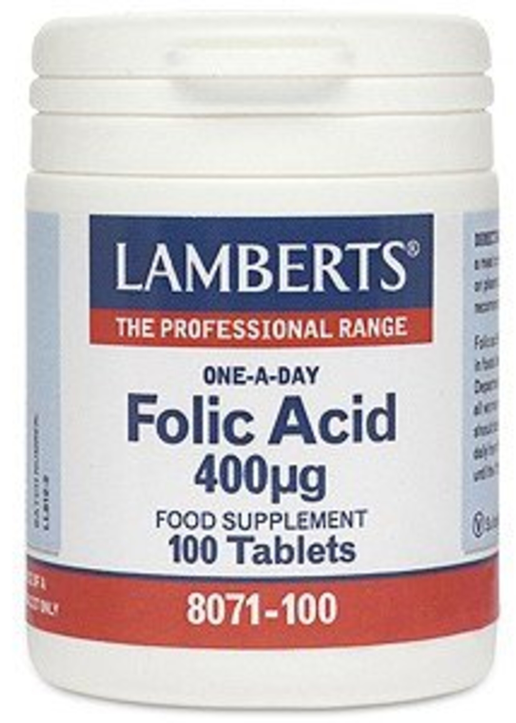 Lamberts Folic Acid (Foliumzuur) 400 mcg 100 tabletten