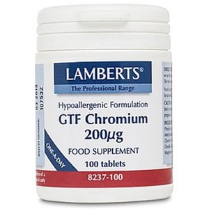 Lamberts GTF Chromium / Chroom 200mcg 100 tabletten