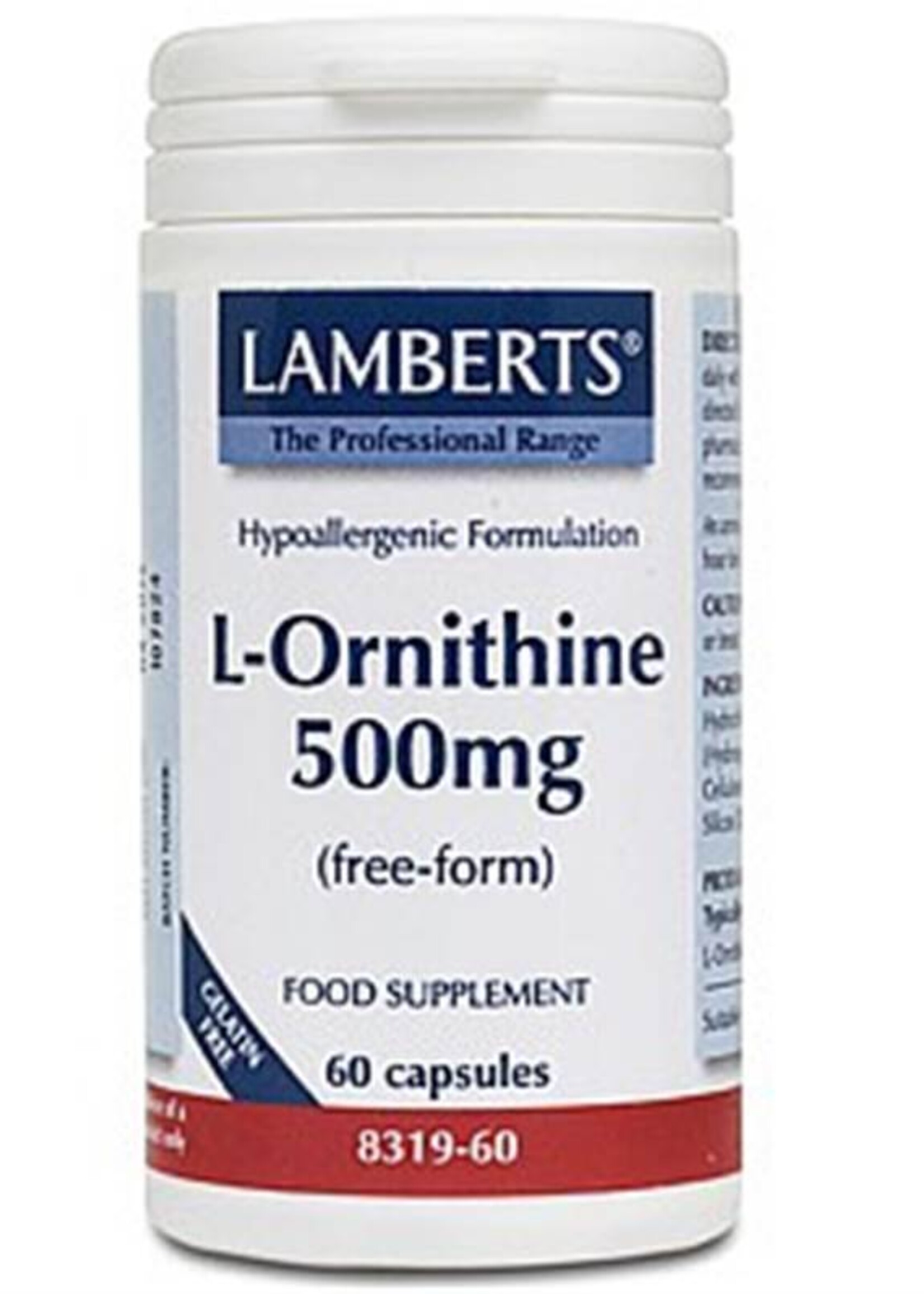 Lamberts L-Ornithine 500 mg 60 capsules