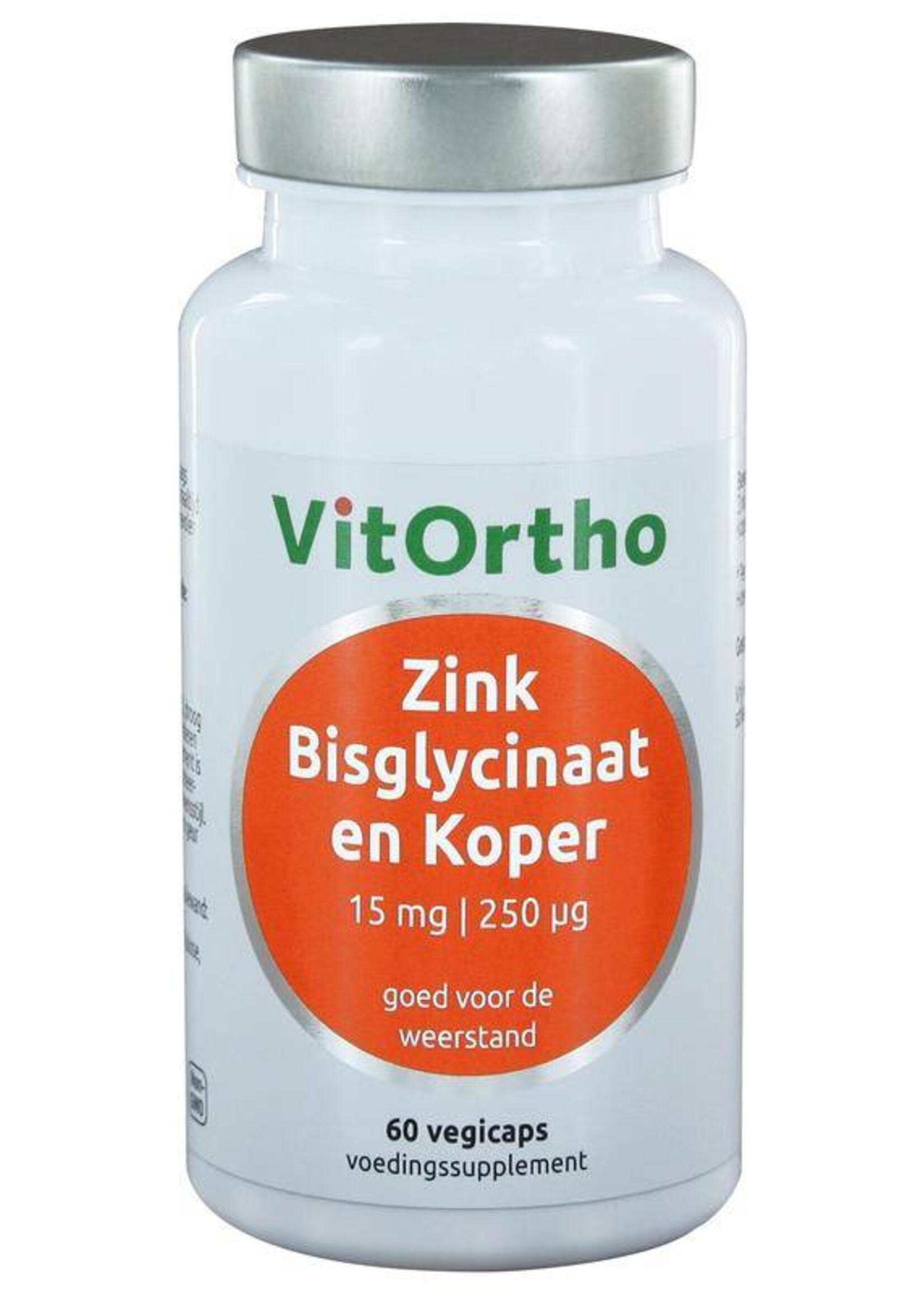 Vitortho Zink Bisglycinaat en Koper 60 capsules