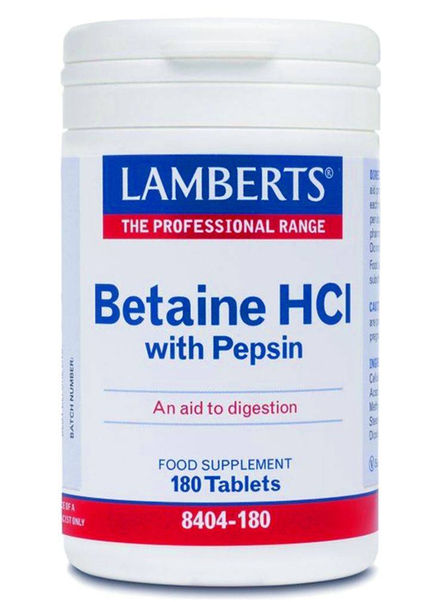Lamberts Betaine HCL met Pepsine 180 tabletten