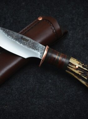 Behring Made Rustick Leatherstacked & OD Micarta  Alaskan