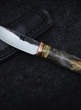Behring Made Buckeye Burl & Musk Ox Pocket Knife