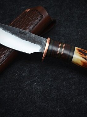 Behring Made Rustick Leatherstacked & OD Micarta  Alaskan