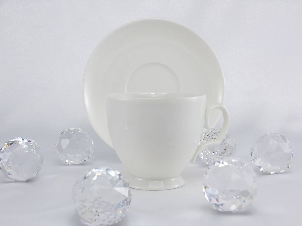 MariaPaula - Ecru - cup and saucer in 3 sizes