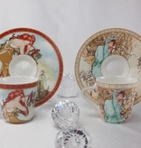 CARMANI - 1990 Alfons Mucha - The Four Season - Espressotassen Set - Winter / Sommer