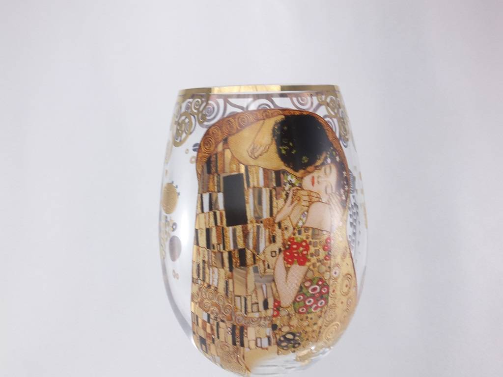 CARMANI - 1990 Gustav Klimt - The Kiss - Wine glass in Geschenktube