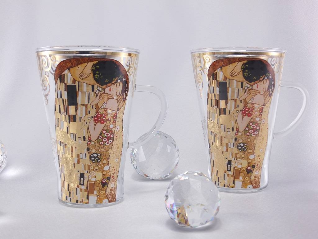CARMANI - 1990 Gustav Klimt - The Kiss - Latte Macchiato glasses