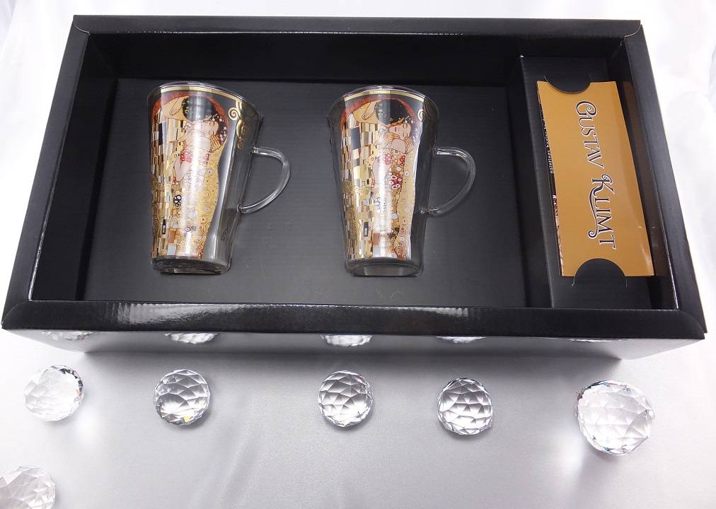 CARMANI - 1990 Gustav Klimt - Der Kuss - Latte Macchiato Gläser