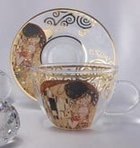 CARMANI - 1990 Gustav Klimt - The Kiss - Cappuccino Cups made of glass