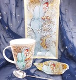 CARMANI - 1990 Alfons Mucha - Glass Plate - The Four Seasons - Winter in Gift Box
