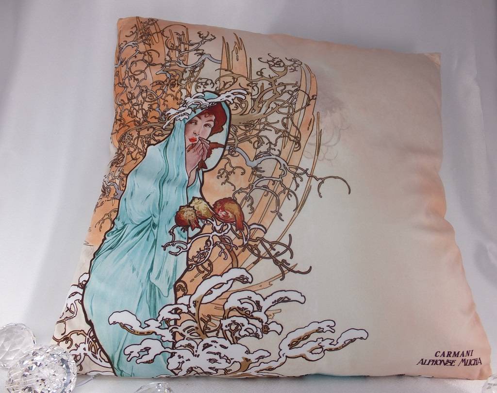 CARMANI - 1990 Alfons Mucha Pillow - The Four Seasons - Winter