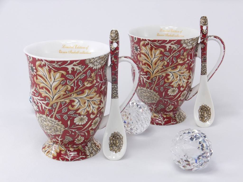 The Morris - stylish porcelain cups in gift box - red