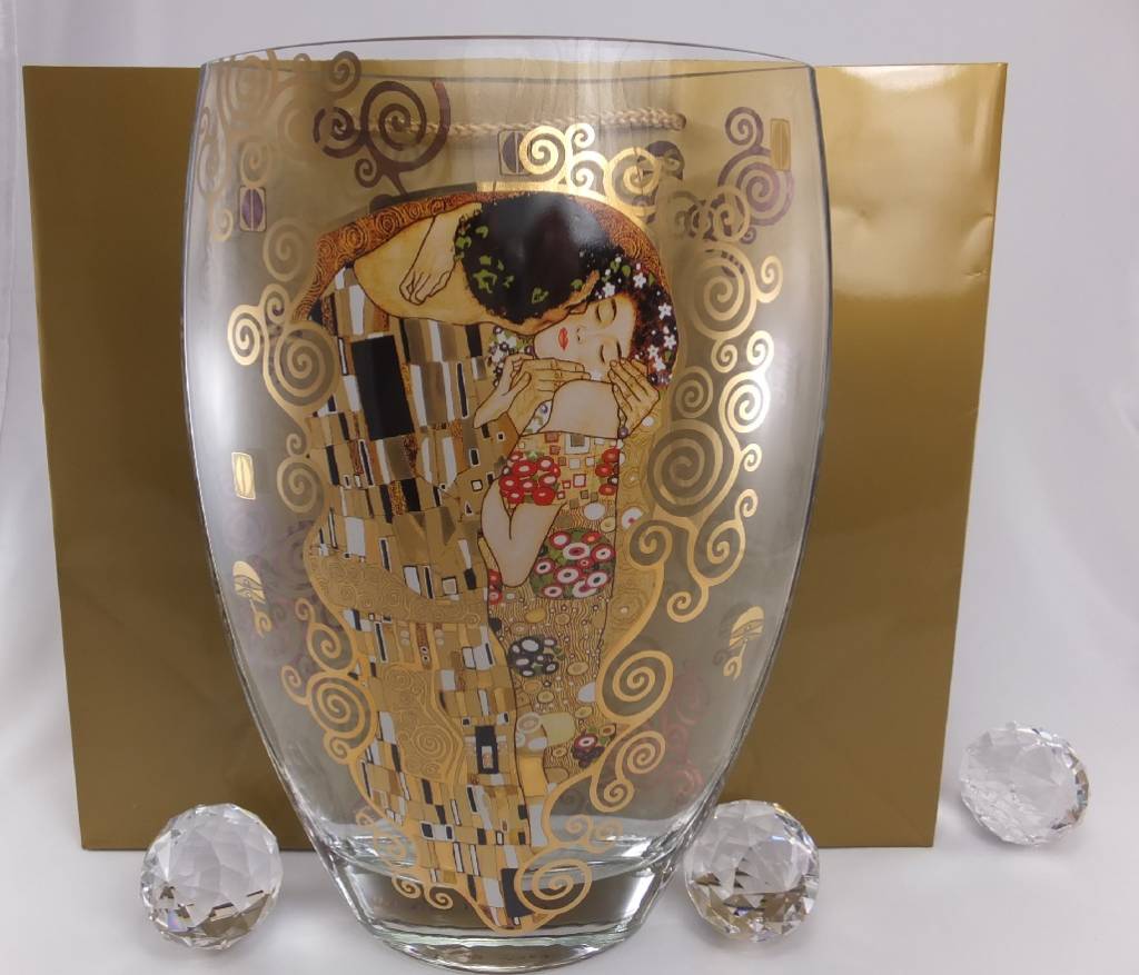 CARMANI - 1990 Gustav Klimt - Der Kuss - Vase  II aus Glas