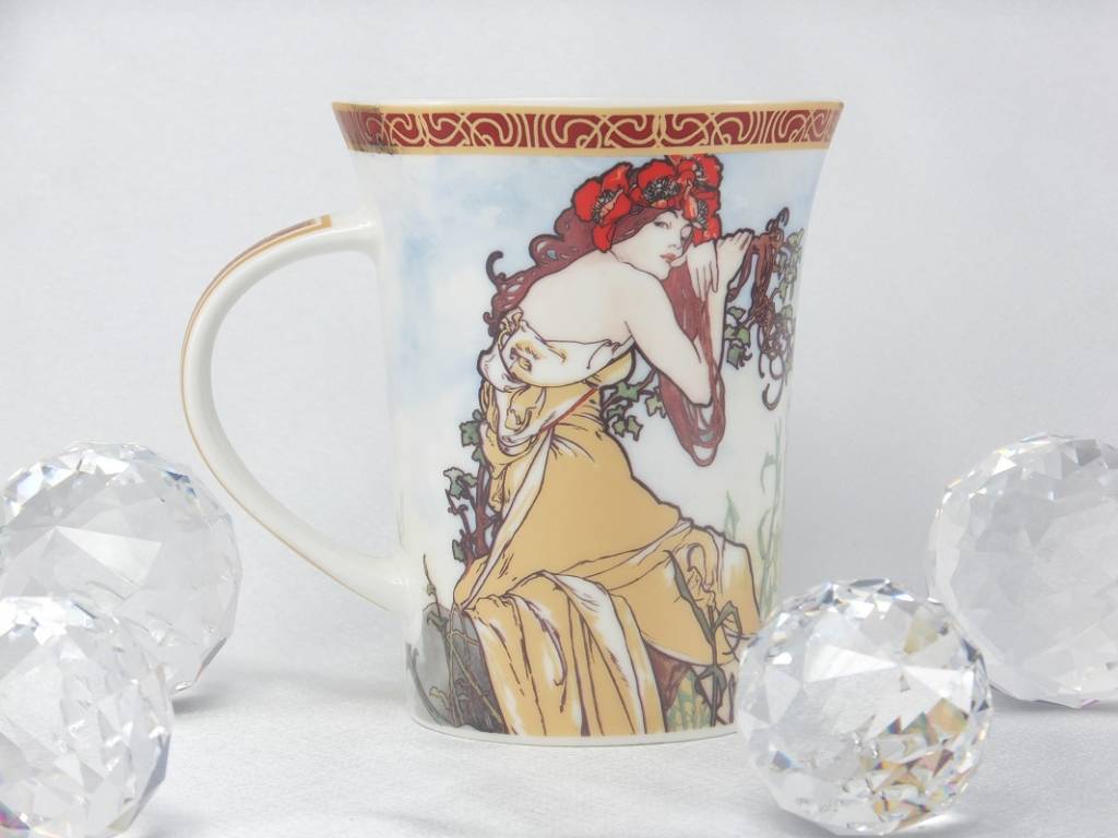 CARMANI - 1990 Alfons Mucha - The Four Seasons - Sommer -Kaffeetasse in Geschenkbox