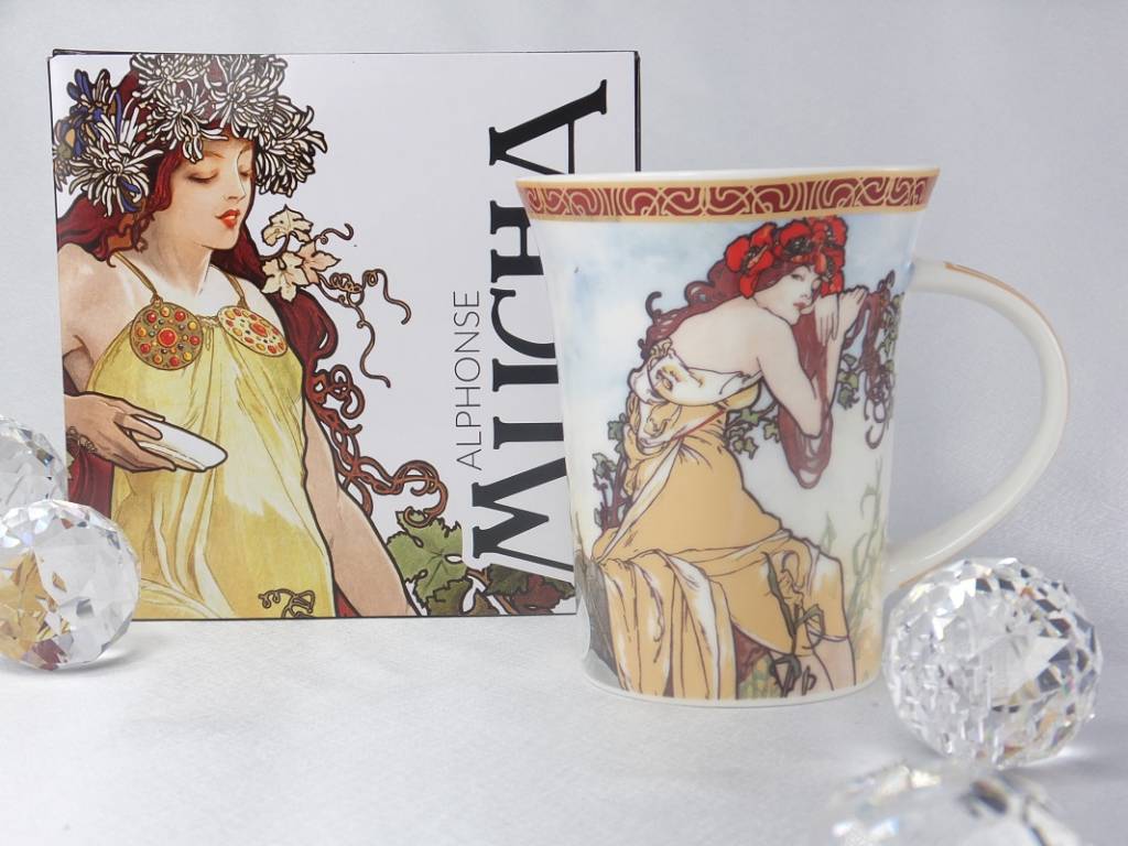 CARMANI - 1990 Alfons Mucha - The Four Seasons - Sommer -Kaffeetasse in Geschenkbox