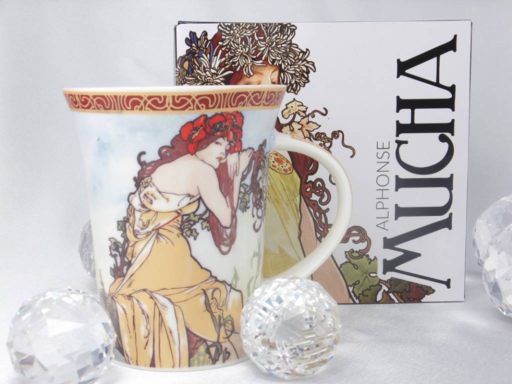 CARMANI - 1990 Alfons Mucha - The Four Seasons - Sommer -Kaffeetasse in Geschenkbox