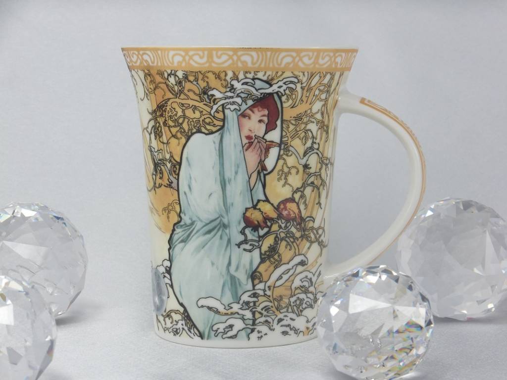 CARMANI - 1990 Alfons Mucha - The Four Seasons - Winter - Coffee cup in a gift box