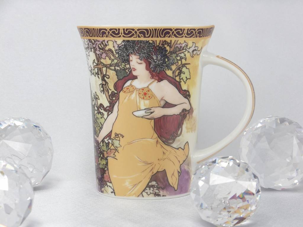 CARMANI - 1990 Alfons Mucha - The Four Seasons - Herbst-  Kaffeetasse in Geschenkbox