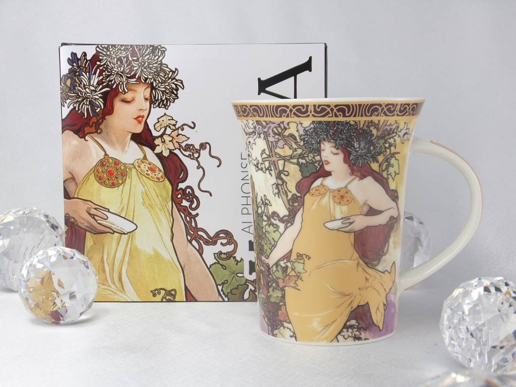 CARMANI - 1990 Alfons Mucha - The Four Seasons - Herbst-  Kaffeetasse in Geschenkbox