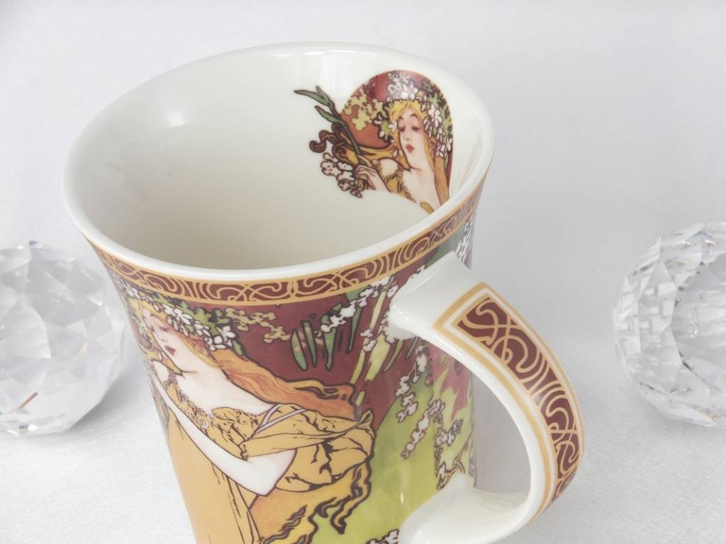 CARMANI - 1990 Alfons Mucha - The Four Seasons - Spring coffee cup in gift box