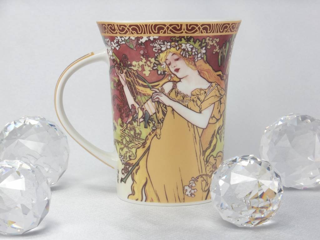 CARMANI - 1990 Alfons Mucha - The Four Seasons - Spring coffee cup in gift box