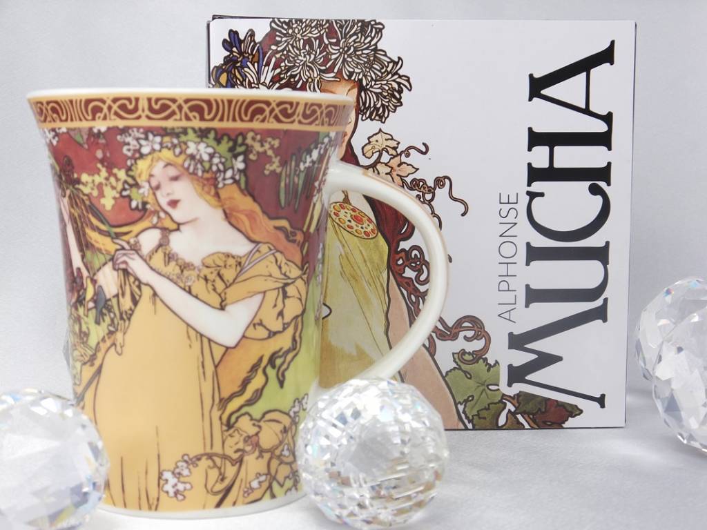CARMANI - 1990 Alfons Mucha - The Four Seasons - Spring coffee cup in gift box