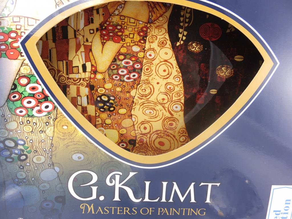 CARMANI - 1990 Gustav Klimt - The Kiss dark - Glass plate 25 x 25 cm