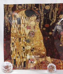 CARMANI - 1990 Gustav Klimt - glass plate wavy - 30 x 30 - The kiss