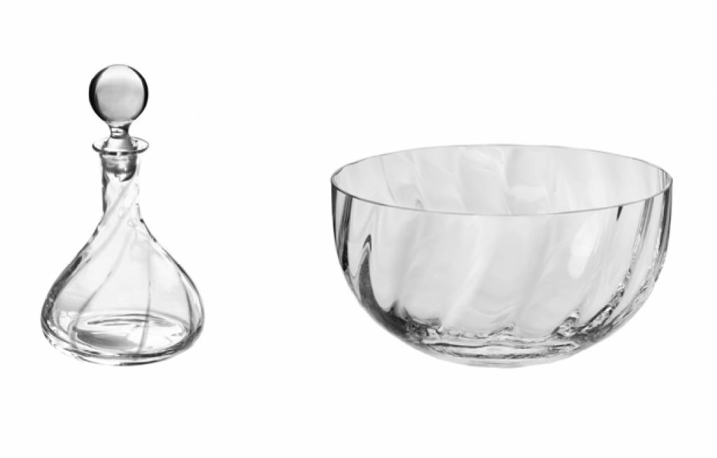 KROSNO 1923 Celebrity drinking glasses with wine decanter, pitcher, bowl and flower vase