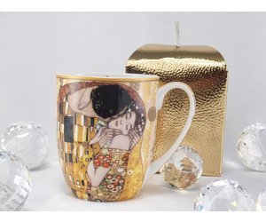 ➤ Gustav Klimt The Kiss Latte Macchiato Glasses Elegant Collection - DELUXE  by MJS