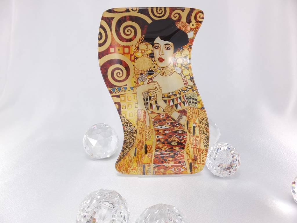 CARMANI - 1990 Gustav Klimt - Glasteller -S-Form  klein -Adele Bloch Bauer