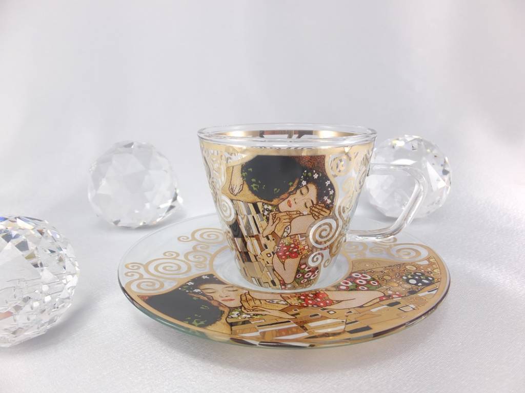 CARMANI - 1990 Gustav Klimt - Espresso cup made of glass in gift box