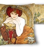 CARMANI - 1990 Alfons Mucha - Precious Stones - Emerald - Microfibre cushion