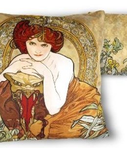 CARMANI - 1990 Alfons Mucha -   Smaragd- Kissen