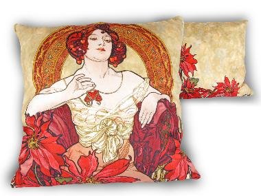 CARMANI - 1990 Alfons Mucha - Precious Stones - Ruby - Pillow